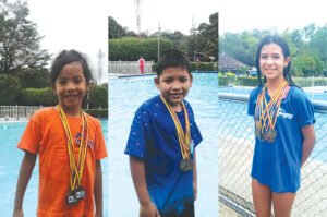 Ema Caicedo (7 años), Joel Esteban Hoyos (9 años), Alejandra Vivas (12 años), ganadores competencia interclubes en categorías infantil.